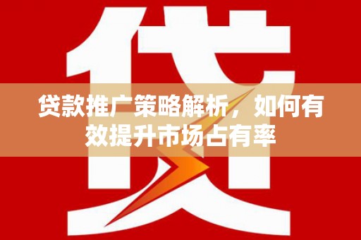 河津贷款推广策略解析，如何有效提升市场占有率