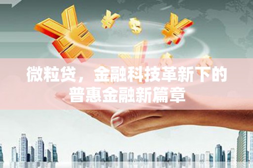 河津微粒贷，金融科技革新下的普惠金融新篇章
