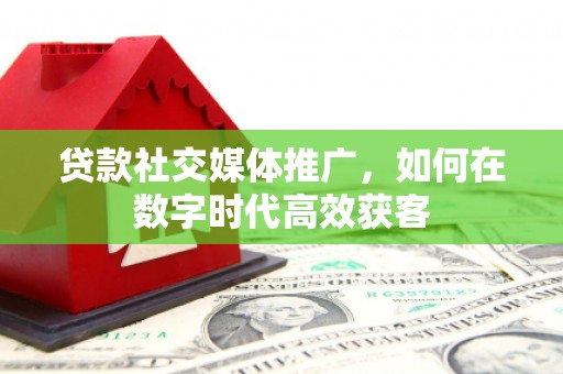 河津贷款社交媒体推广，如何在数字时代高效获客