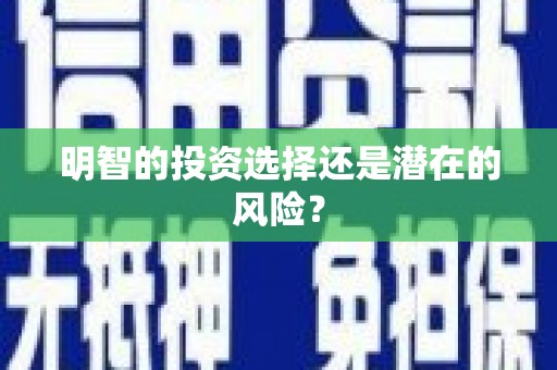 河津明智的投资选择还是潜在的风险？
