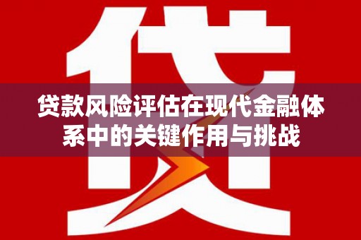 河津贷款风险评估在现代金融体系中的关键作用与挑战