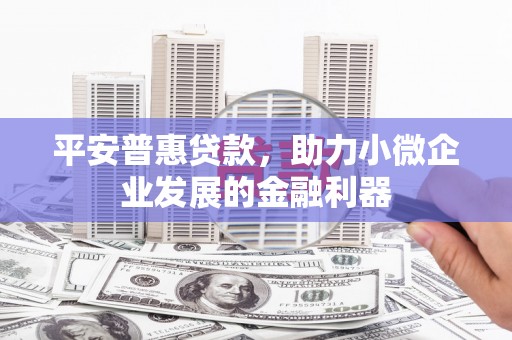 河津平安普惠贷款，助力小微企业发展的金融利器
