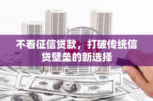 河津不看征信贷款，打破传统信贷壁垒的新选择