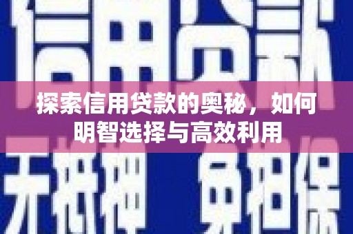 河津探索信用贷款的奥秘，如何明智选择与高效利用