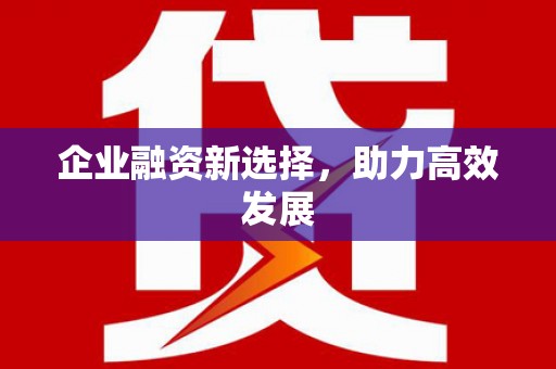 河津企业融资新选择，助力高效发展